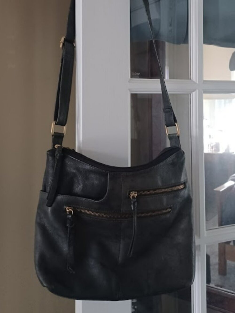 GREAT AMERICAN LEATHERWORKS Dark Gray Crossbody Bag/Purse